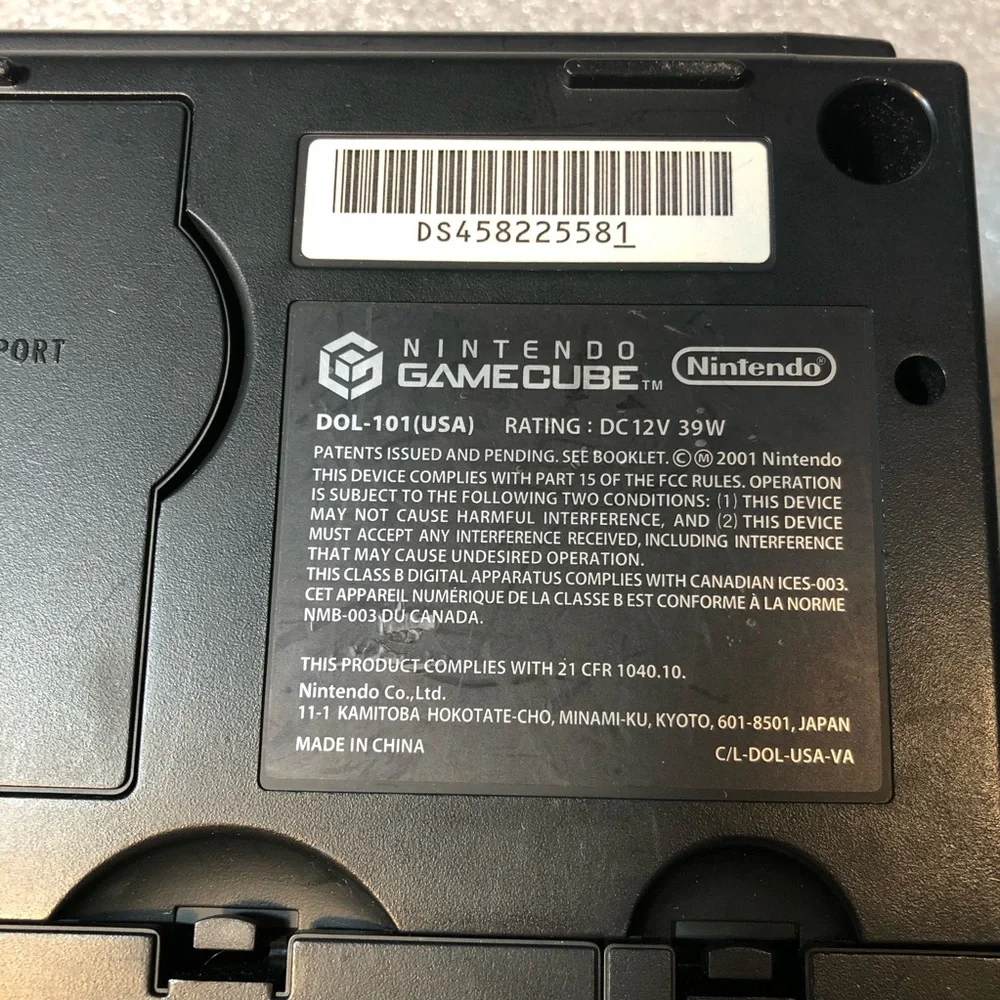 Nintendo GameCube Black Console DOL-101 US 2 Controller Cable Power Cord 1 Game